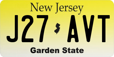 NJ license plate J27AVT