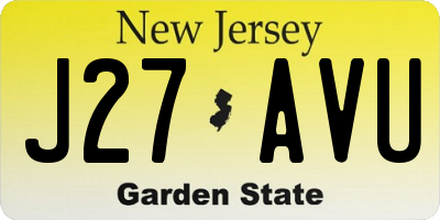 NJ license plate J27AVU