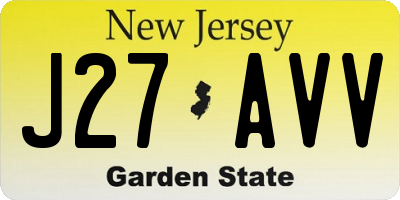 NJ license plate J27AVV