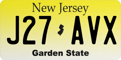 NJ license plate J27AVX