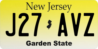 NJ license plate J27AVZ