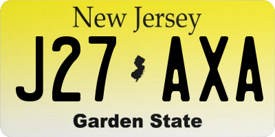NJ license plate J27AXA