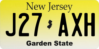 NJ license plate J27AXH