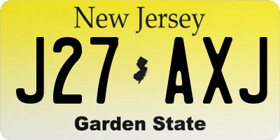 NJ license plate J27AXJ