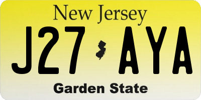 NJ license plate J27AYA