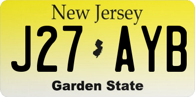 NJ license plate J27AYB