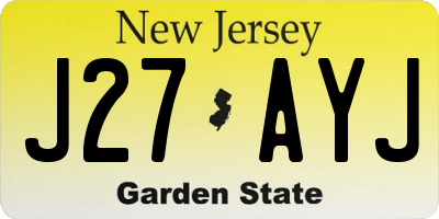 NJ license plate J27AYJ
