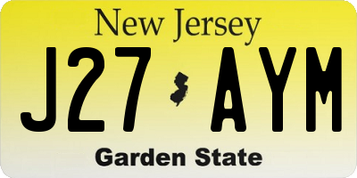 NJ license plate J27AYM