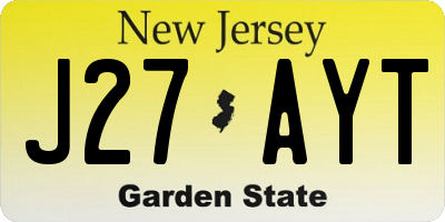 NJ license plate J27AYT