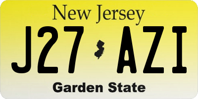 NJ license plate J27AZI