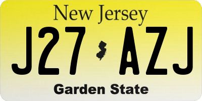 NJ license plate J27AZJ