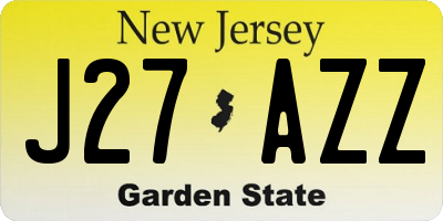 NJ license plate J27AZZ