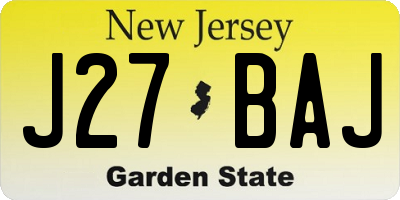 NJ license plate J27BAJ