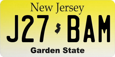 NJ license plate J27BAM