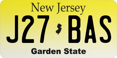NJ license plate J27BAS