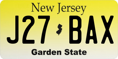 NJ license plate J27BAX