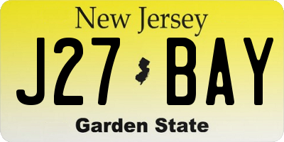 NJ license plate J27BAY