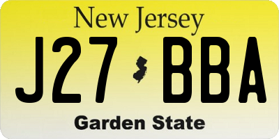 NJ license plate J27BBA