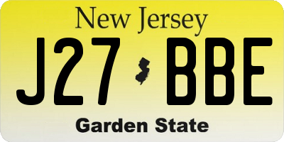 NJ license plate J27BBE