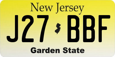 NJ license plate J27BBF