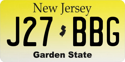 NJ license plate J27BBG