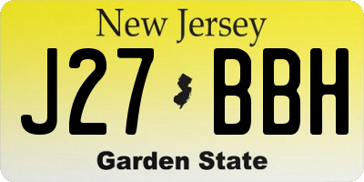 NJ license plate J27BBH