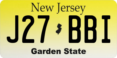 NJ license plate J27BBI