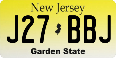 NJ license plate J27BBJ