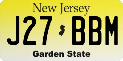 NJ license plate J27BBM