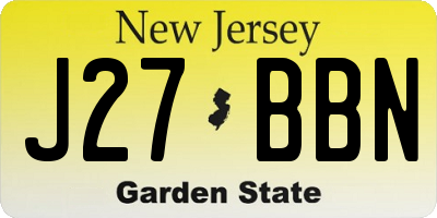 NJ license plate J27BBN