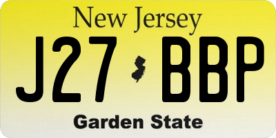 NJ license plate J27BBP