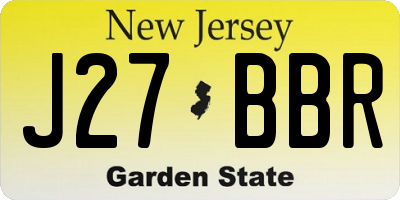 NJ license plate J27BBR
