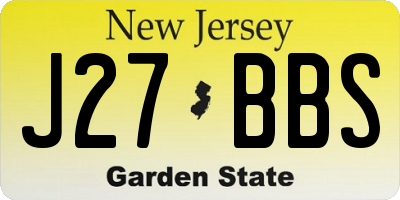 NJ license plate J27BBS