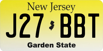 NJ license plate J27BBT