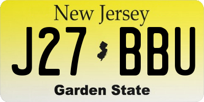 NJ license plate J27BBU