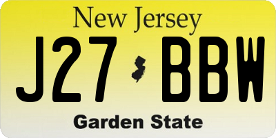 NJ license plate J27BBW