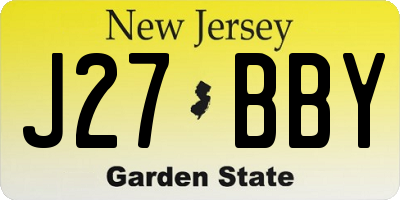 NJ license plate J27BBY