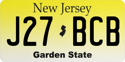 NJ license plate J27BCB