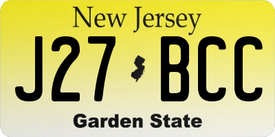 NJ license plate J27BCC