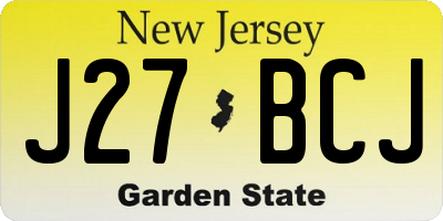 NJ license plate J27BCJ