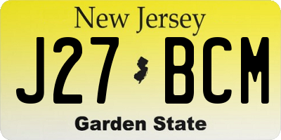 NJ license plate J27BCM