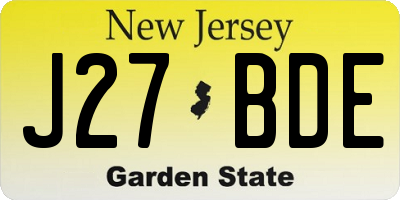 NJ license plate J27BDE