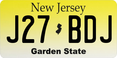 NJ license plate J27BDJ