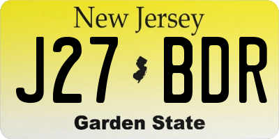 NJ license plate J27BDR