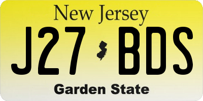 NJ license plate J27BDS