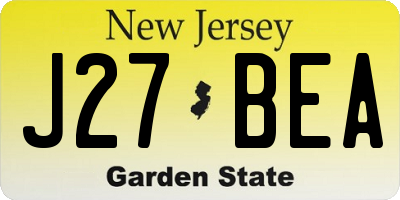 NJ license plate J27BEA