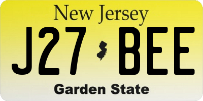 NJ license plate J27BEE