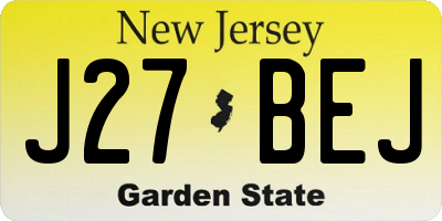 NJ license plate J27BEJ