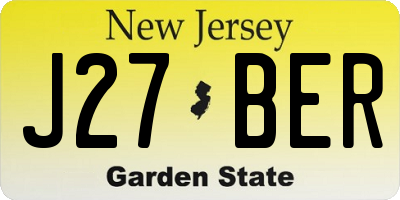 NJ license plate J27BER
