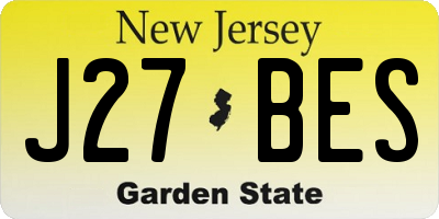 NJ license plate J27BES